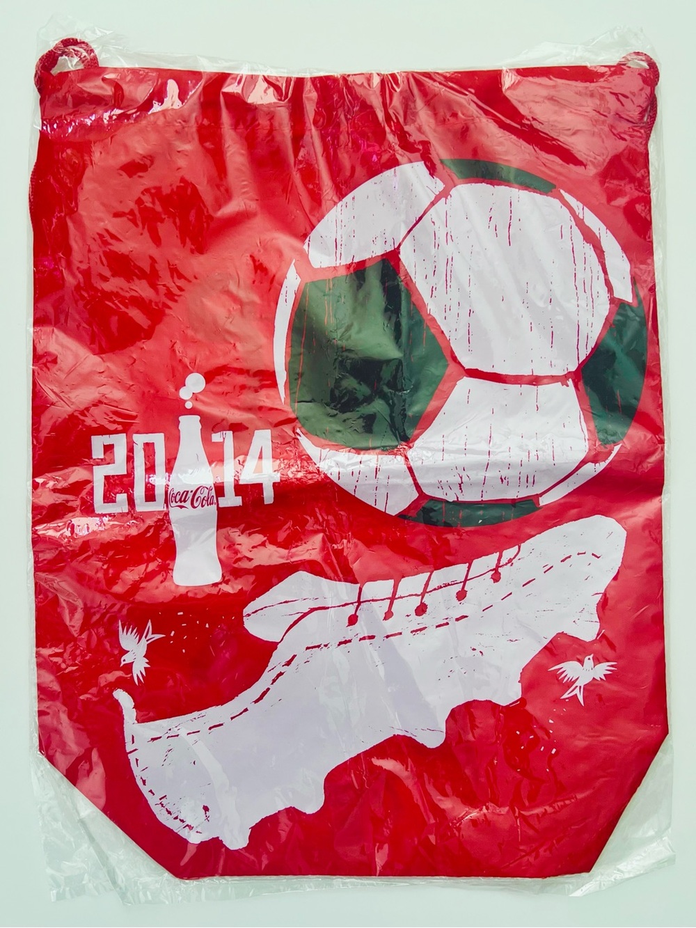 FIFA World Cup 2014 Coca Cola Soccer Drawstring Backpack Bag - NEW
